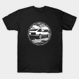 TOYOTA COROLLA AE86 TRUENO Black 'N White 4 (Black Version) T-Shirt